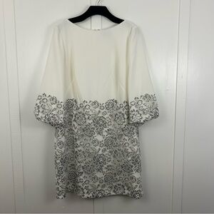 Lauren Ralph Lauren womens dress formal cream gray lace size 14